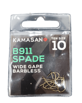 Kamasan B911 Spade Wide Gape Barbless 10