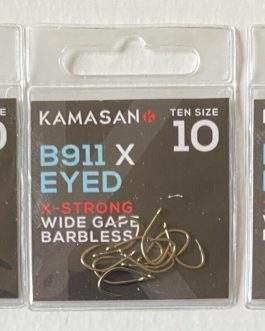 Kamasan B911 X Eyed X-Strong Wide Gape Barbless 10